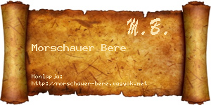 Morschauer Bere névjegykártya